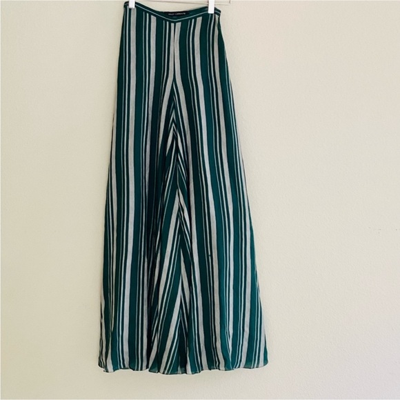 LAPOINTE Green/ Grey Striped High-Rise Wide Leg Pants SZ XS - Picture 3 of 8
